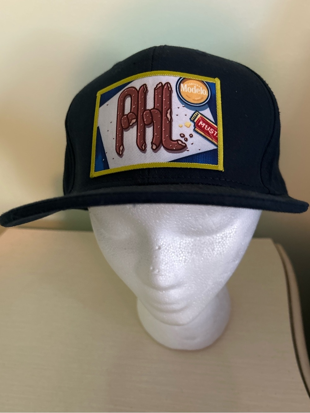 Modelo Cerveza Philly Pretzel Patch SnapBack Navy Baseball Beer Hat